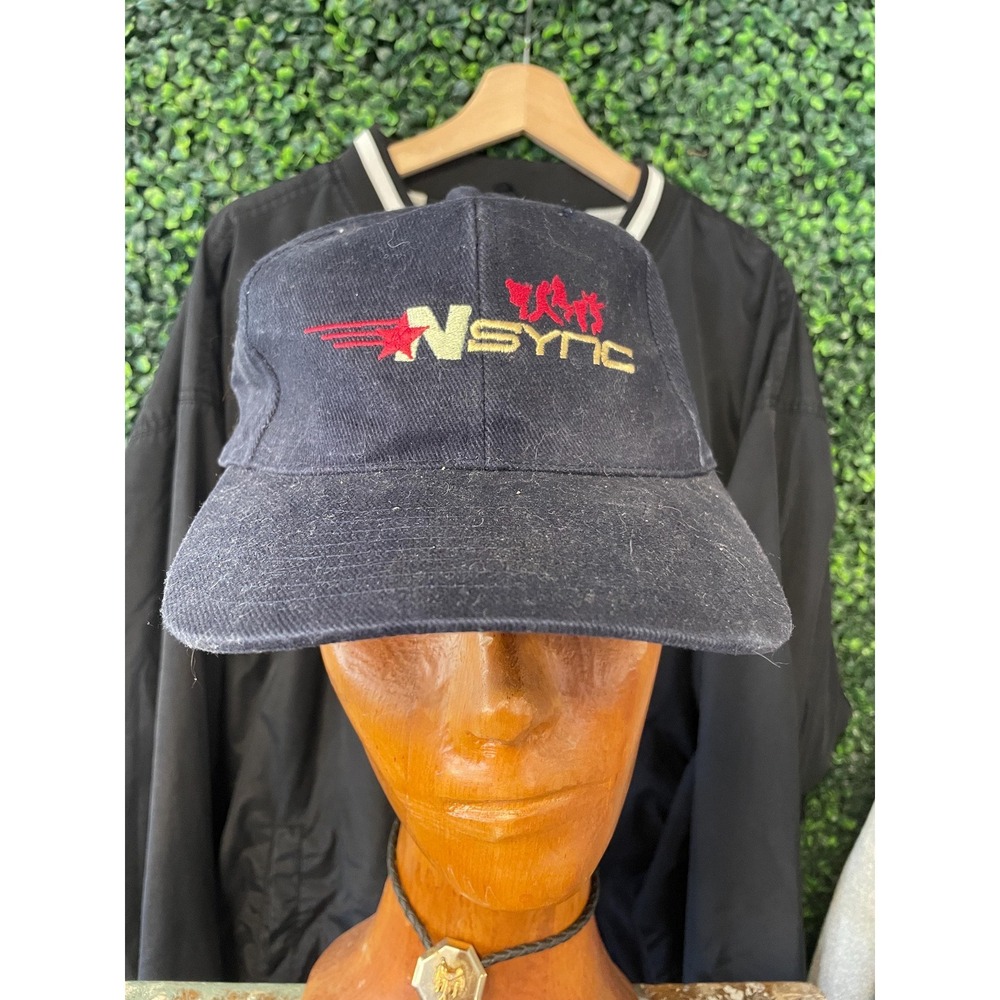 vtg 2000s N-SYNC BOY BAND Hat // strapback tour concert music collectible nkotb